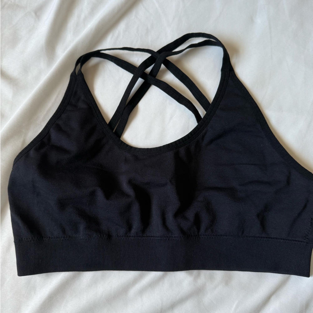 Black Strappy Sports Bra
